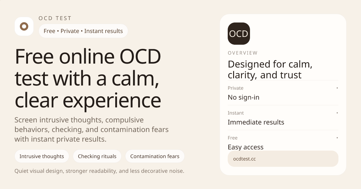 Free Online OCD Test for Intrusive Thoughts and Compulsive Behaviors